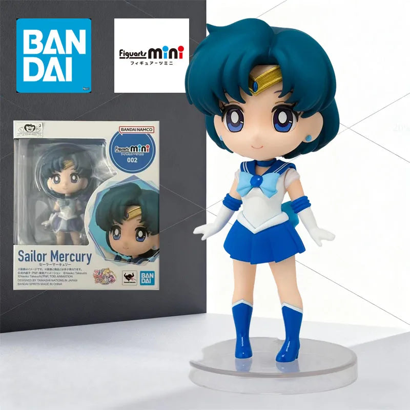 BANDAI Original MODEL KIT Figuarts Mini Sailor Moon Sailor Chibi Tsukino Usagi Hino Rei Anime Figure Model for Boys 100mm