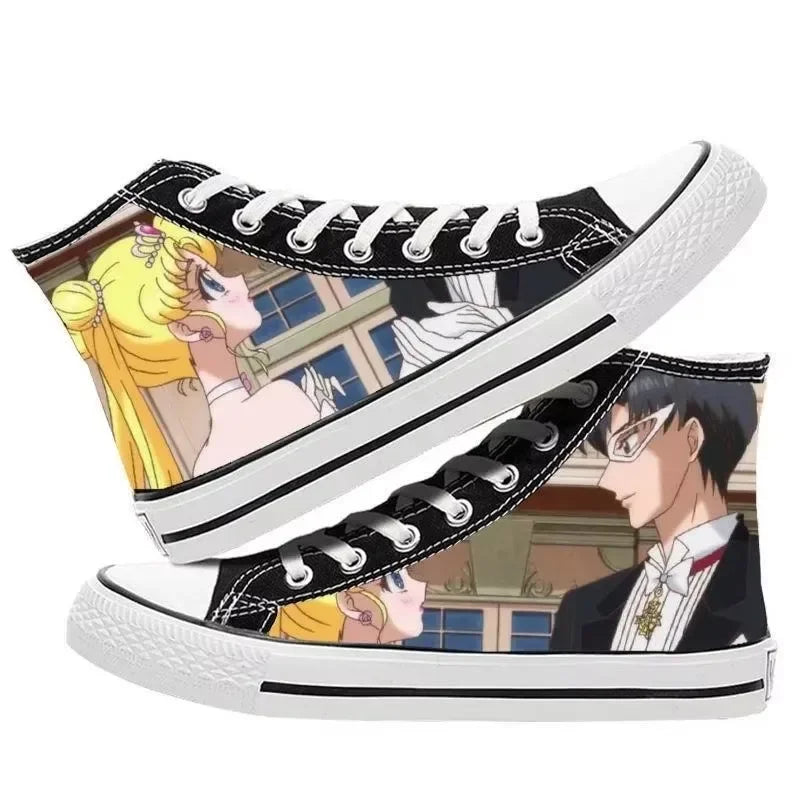 Sailor Moon high-top two-dimensional student canvas shoes anime men and women cartoon fashion casual graffiti board shoes  gifts
