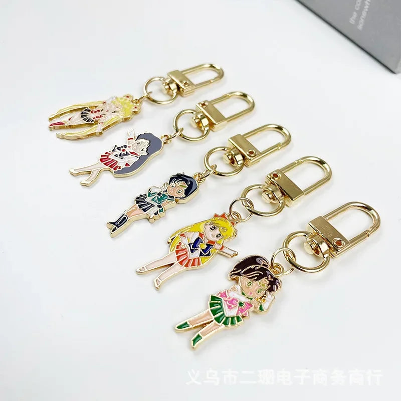 Sailor Moon Keychain Girl Metal Key Chain Creative Cartoon Anime Car Pendant Women Charm Key Ring Cute Couple Birthday Gift