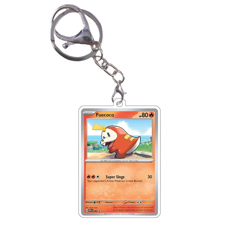 Pokemon Acrylic Small Cards Quaxly Fuecoco Sprigatito Double Sided Pendant Game Props Anime Characters Keychain Game Props Toys