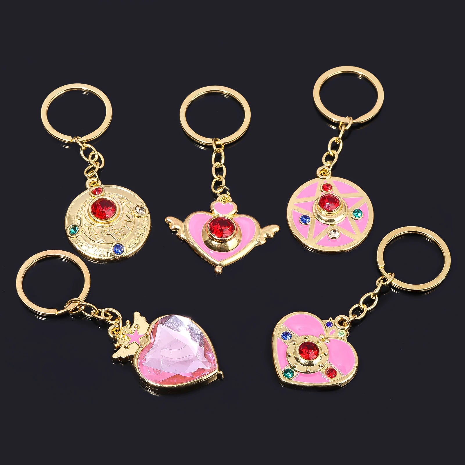 Anime Tsukino Usagi Little Rabbit Keychain Transformer Moon Messenger Mizuno Ami Hino Rei Role Playing Pendant Jewelry Necklace