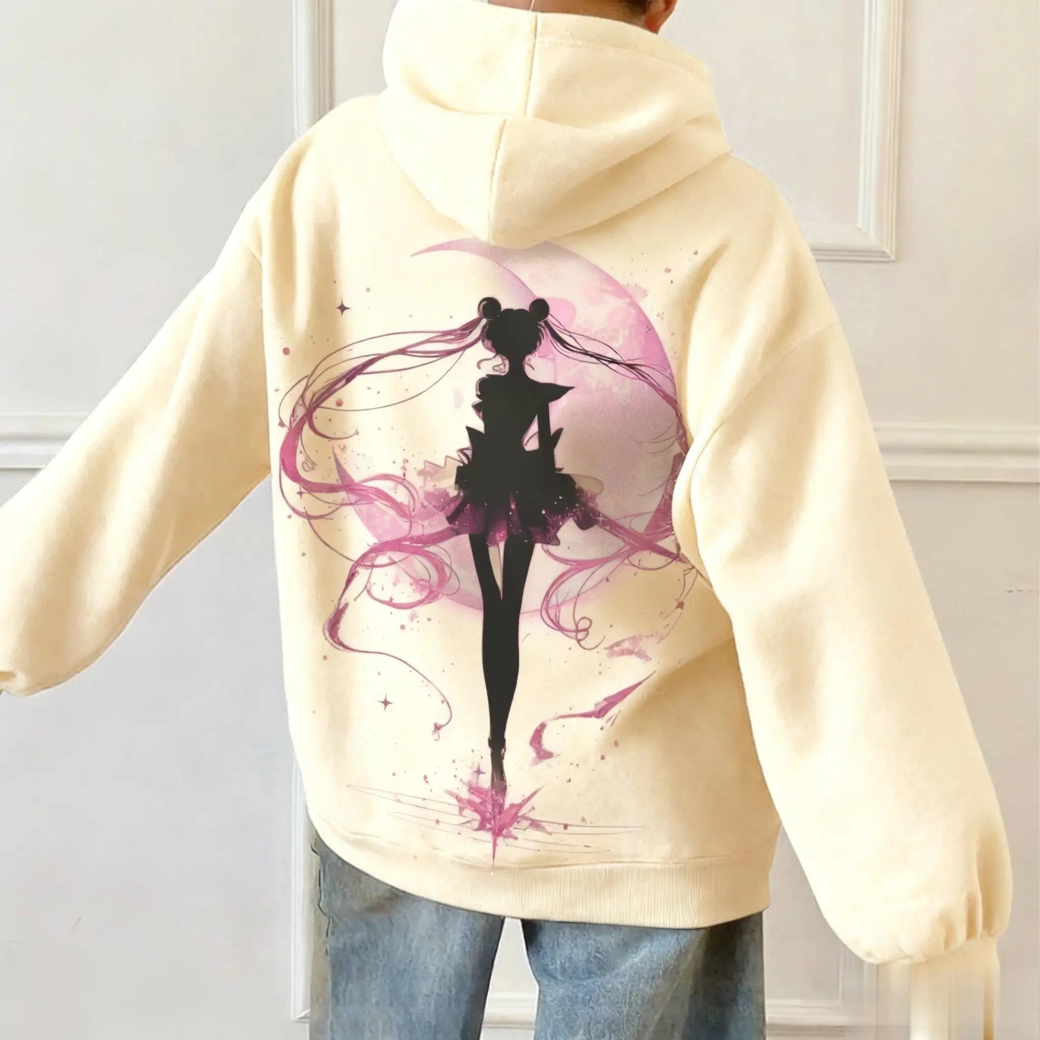 Sailor Moon Anime Women Men Hoodie Oversized Casual Streetwear Kawaii Print Pullover Sweatshirt Spring Autumn Trendy Y2k Unisex