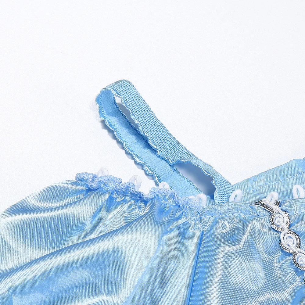 Girl Cinderella Dress Up Floral Children Party Princess Costume Kids Halloween Carnival Outfit Kids Clothes