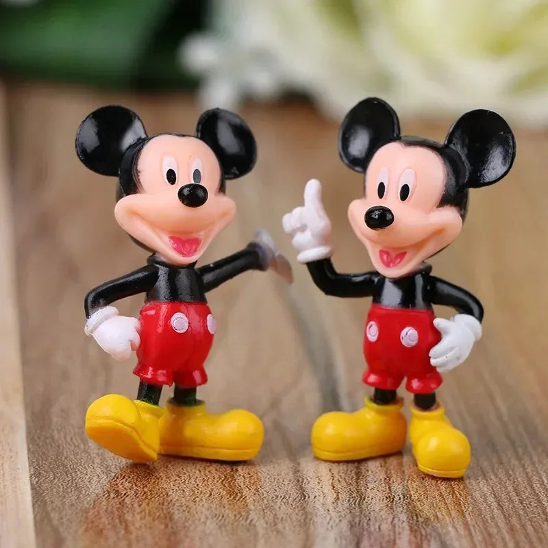Disney Mickey Mouse Action Figures 6pcs/set Minnie Pvc Model Doll Anime Peripherals Cake Decoration Children Birthday Gifts