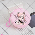 Sailors Moon Zipper Purses Small Bags Portable Coin Pouch Anime Children Round Wallet Cartoon Mini Storage Keychain Bag Kid Gift