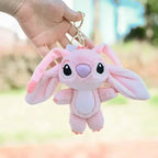 Cartoon Stitch/Angel Plush Keychain Soft Toy Cute Stuffed Animal Pendant Gift Doll Charm Kids Birthday Present Disney