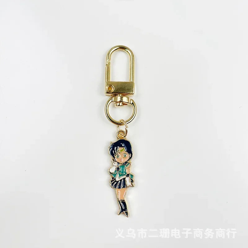 Sailor Moon Keychain Girl Metal Key Chain Creative Cartoon Anime Car Pendant Women Charm Key Ring Cute Couple Birthday Gift