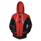 Marvel Spiderman Male Student New Cartoon Creative Anime Fashion Trend Cool Casual Comfortable Hooded Top Jacket Sweatshirt