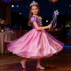 Rapunzel Dresses for Girls 2025 Cosplay Kids Dress Up Fantasy Children Birthday Party Princess Costume Kids Clothes