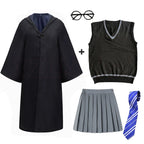 Adult Girls Hogwarts Cosplay Magic School Robes Cloak Slytherin Halloween Cape Boys Costume Women Men Uniform Scarf Tie Gifts