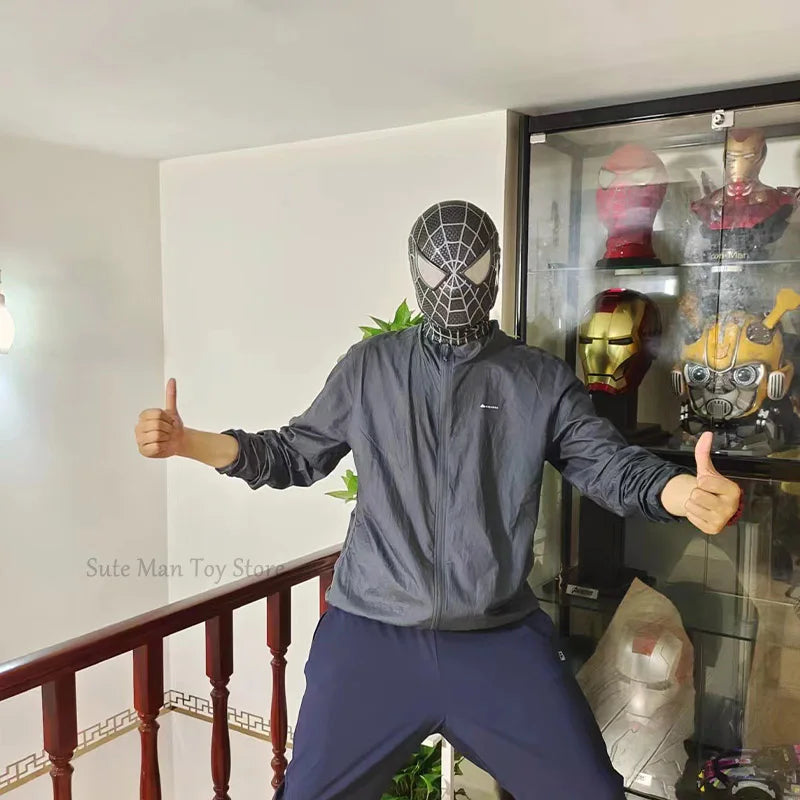 Spiderman Marvel 1/1 3D Spider-Man Tobey Mask Halloween Cosplay Faceshell Detachable Lenses Costumes Superhero Collection Models