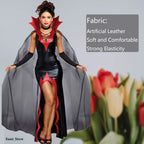 Cosplay Witch Dress Cloak Women Patent Leather Prom Magic Vampire Female Costumes Role Playing Halloween Costume