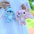 Cartoon Stitch/Angel Plush Keychain Soft Toy Cute Stuffed Animal Pendant Gift Doll Charm Kids Birthday Present Disney