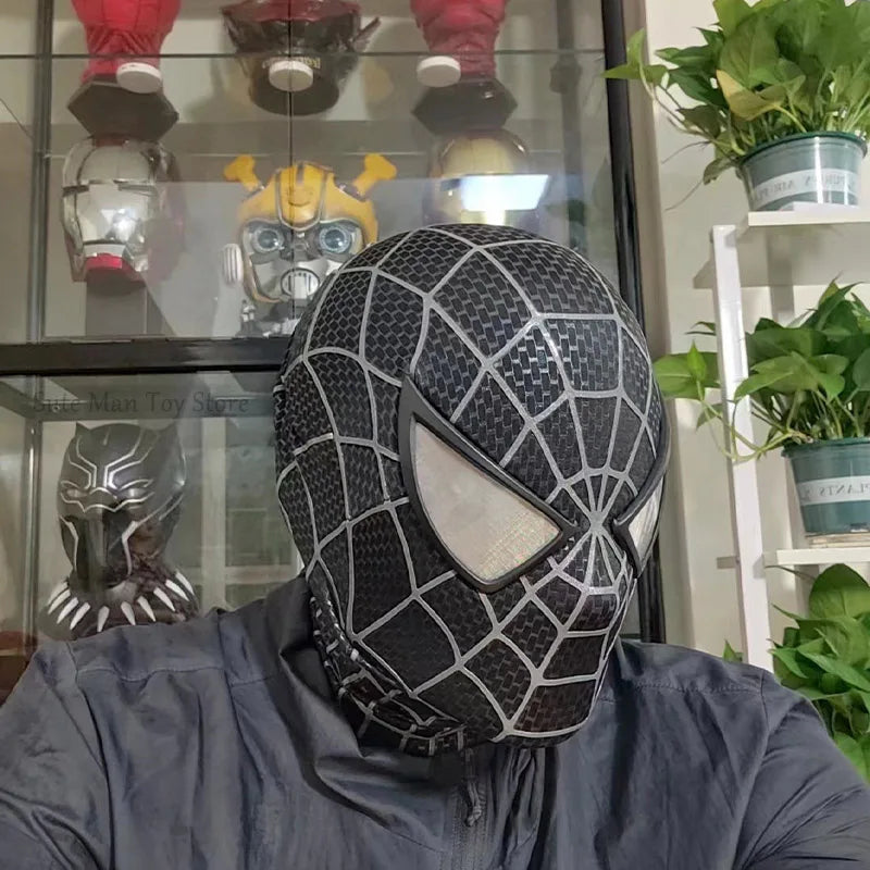 Spiderman Marvel 1/1 3D Spider-Man Tobey Mask Halloween Cosplay Faceshell Detachable Lenses Costumes Superhero Collection Models