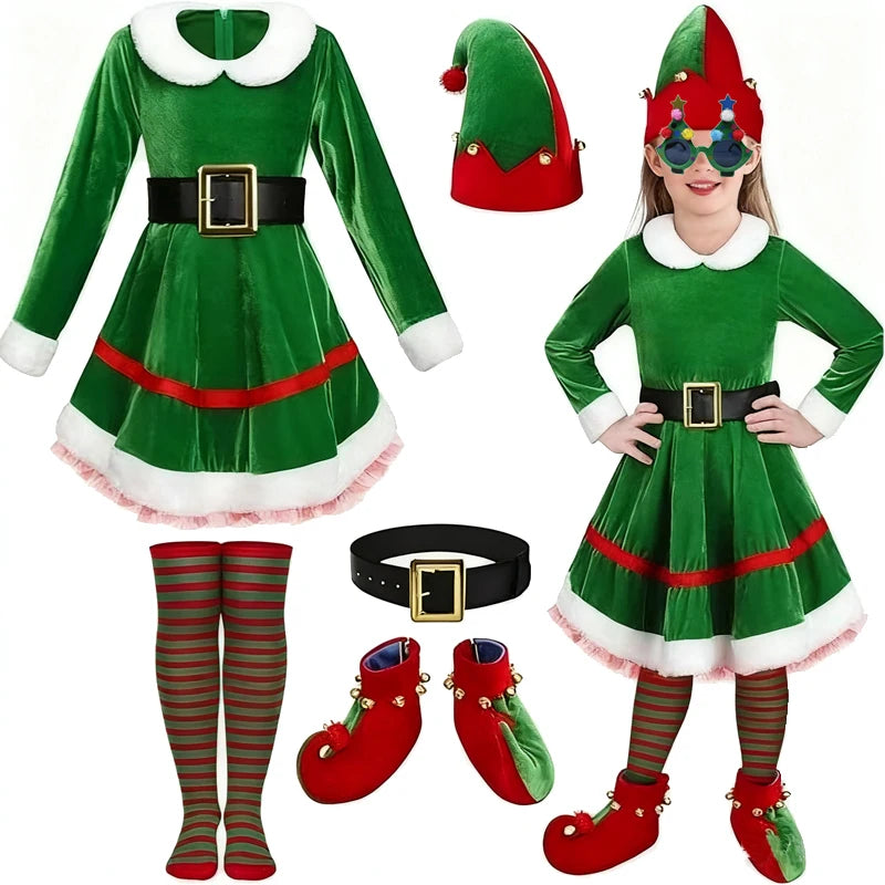 Christmas Kids Clothes Girl's Cosplay Dress Boys and Girls Carnival Party Clothes Children's New Year Costume Xmas Suit Gift