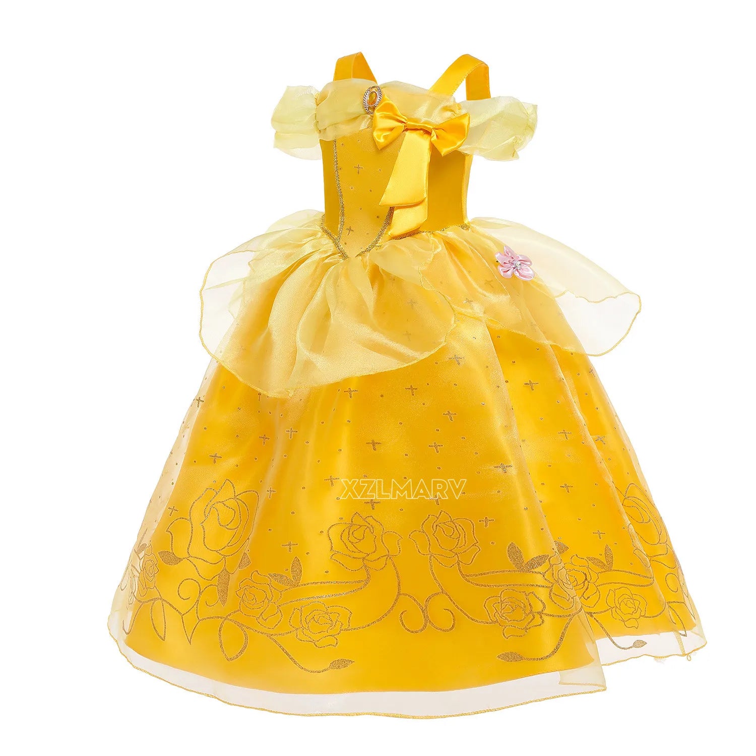 New Princess Dresses Girls Belle Party Costume Girl Birthday Flower Clothes Beauty and the Beast Fancy Disguise