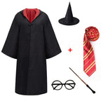 Adult Girls Hogwarts Cosplay Magic School Robes Cloak Slytherin Halloween Cape Boys Costume Women Men Uniform Scarf Tie Gifts