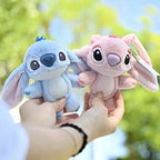 Cartoon Stitch/Angel Plush Keychain Soft Toy Cute Stuffed Animal Pendant Gift Doll Charm Kids Birthday Present Disney