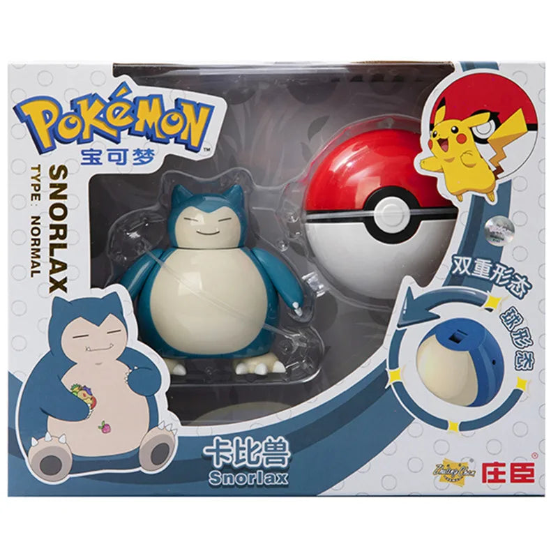 Genuine Pokemon Anime Figure Pikachu Gengar Charizard Gyarados Mew Dragonite Doll Model Children's Transformation Toy Gift Set