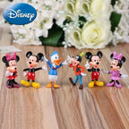 Disney Mickey Mouse Action Figures 6pcs/set Minnie Pvc Model Doll Anime Peripherals Cake Decoration Children Birthday Gifts