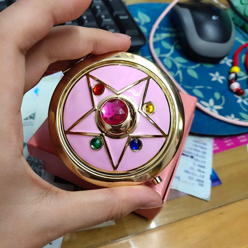 Sailor Moon R Moonlight Memory Series Crystal Star Case Cosmetic Make Up Compact Travel Folding MIRROR Sailor Moon Cosplay Box
