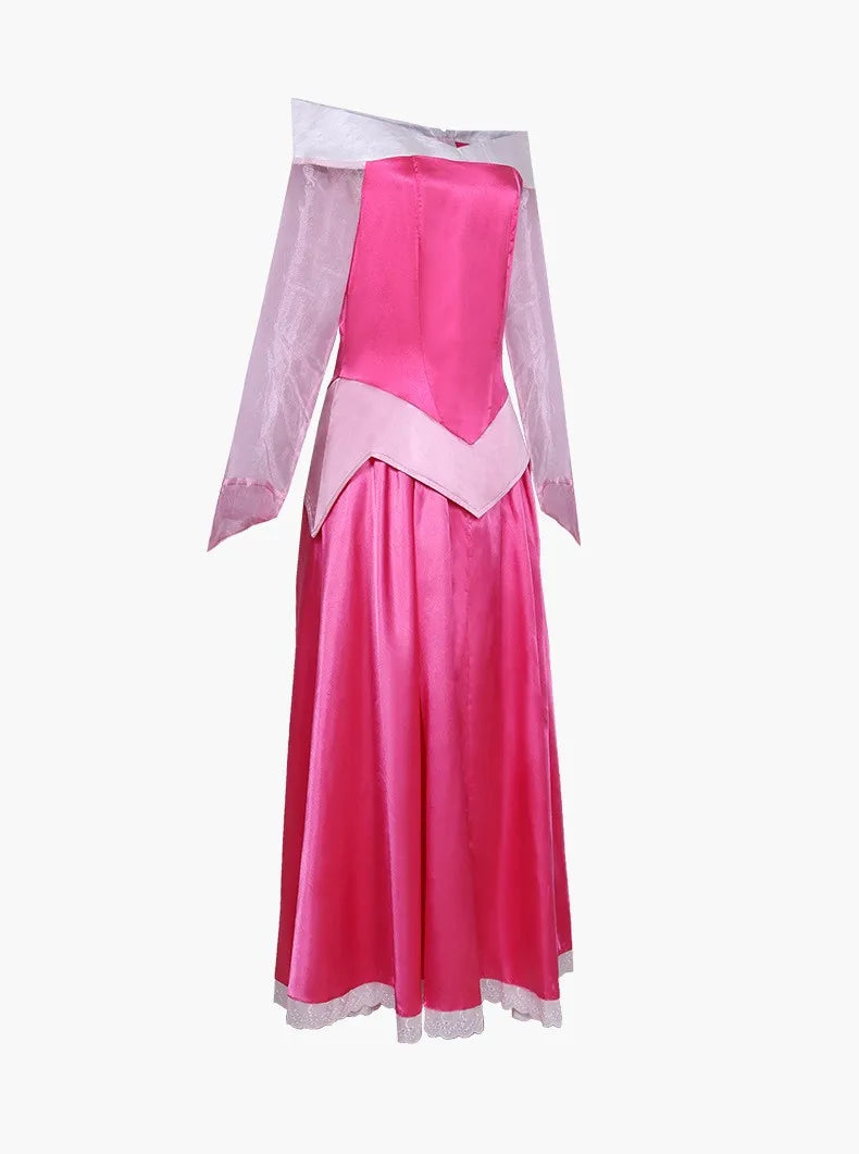 Anime Sleeping beauty Cosplay Costume Cloak Dress Princess Aurora pink dress Stage Performance Disguise Wear Fancy Role Playing