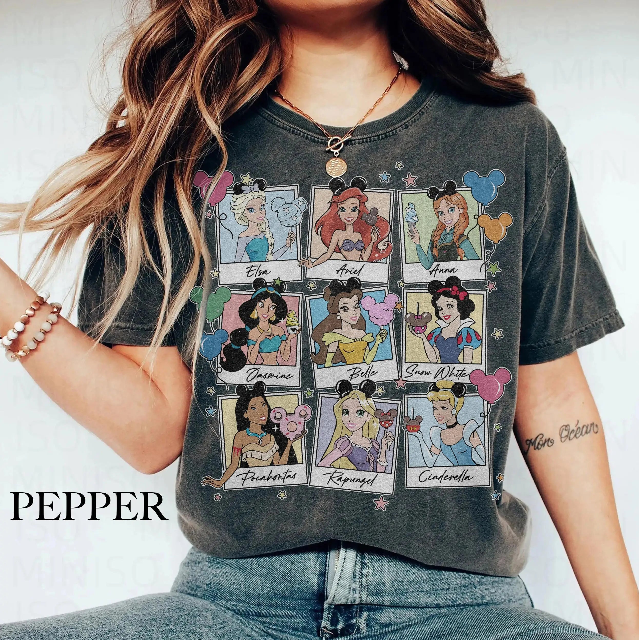 Retro Disney Princess Comfort Colors Shirt Polaroid Frame Disney Princess Tee Disney Girl Trip Tee Princess Women Tee