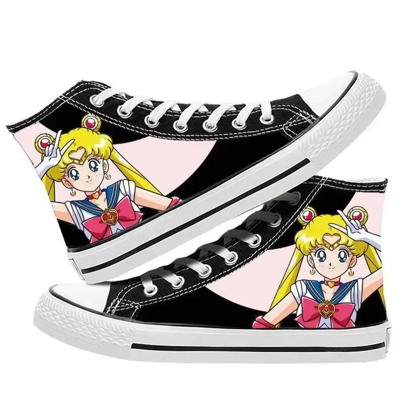Sailor Moon high-top two-dimensional student canvas shoes anime men and women cartoon fashion casual graffiti board shoes  gifts