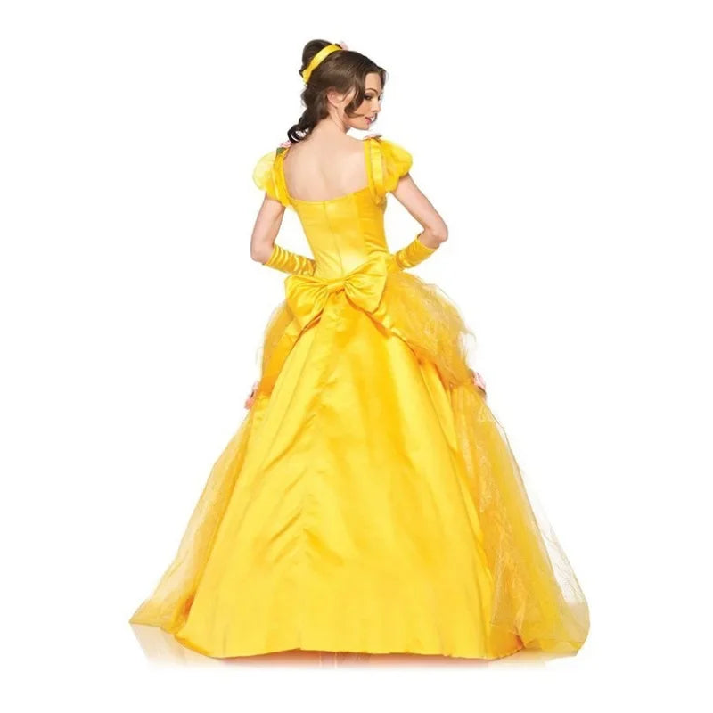 Disney Movie Beauty and Beast Cosplay Belle Princess Adult Dress Halloween Carnival Party Ball Women's Costumes Ladies Xmas GIft