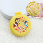 Sailor Moon Anime  Mini Folding Hair Brush with Mirror Portable Travel Comb for Women Lightweight Outdoor Use Hand Washable Gift