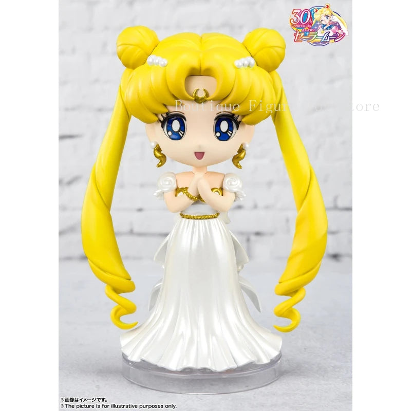 In Stock Bandai Figuarts Mini Sailor Moon Princess Serenity Prince Endymion Anime Action Figure Toy Gift Model Collecting Hobby
