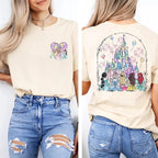 New Disney Women's Breathable T-shirt Cotton Fabric Version Loose Casual Round Neck Short Sleeve Design