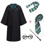 Adult Girls Hogwarts Cosplay Magic School Robes Cloak Slytherin Halloween Cape Boys Costume Women Men Uniform Scarf Tie Gifts