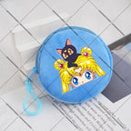 Sailors Moon Zipper Purses Small Bags Portable Coin Pouch Anime Children Round Wallet Cartoon Mini Storage Keychain Bag Kid Gift