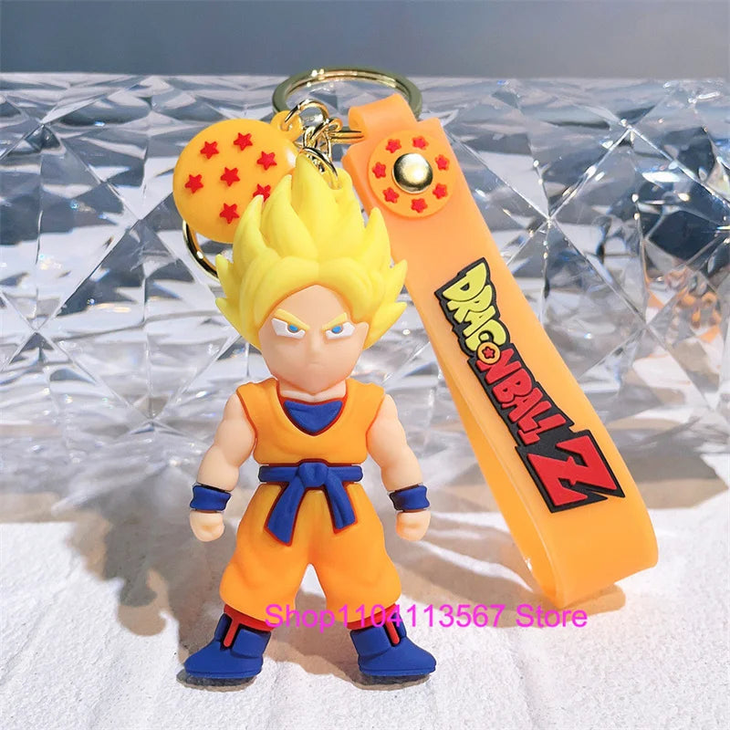 Dragon Ball Keychain Kawaii Vegeta Cartoon Bulma Piccolo Car Key Chain Backpack Pendant Keyring Gifts Accessories