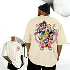 Unisex Pure Cotton T-shirt Sailor Moon Tsukino Usagi 2026 Summer New Item Harajuku Anime Printed Loose Family Short Sleeved Top