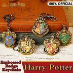 Genuine Harry Potter Metal Embossed Badge Keychains Cosplay Props Film Television Peripheral Backpack Hanging Ornaments Gifts