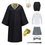 Adult Girls Hogwarts Cosplay Magic School Robes Cloak Slytherin Halloween Cape Boys Costume Women Men Uniform Scarf Tie Gifts