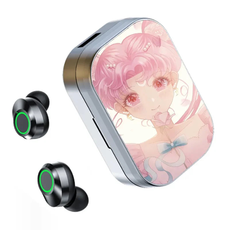 Sailor Moon Anime Wireless Bluetooth Headset Binaural Small In Ear Buds Sports Stereo Bass TWS Earbuds Sports Earbuds for Phone