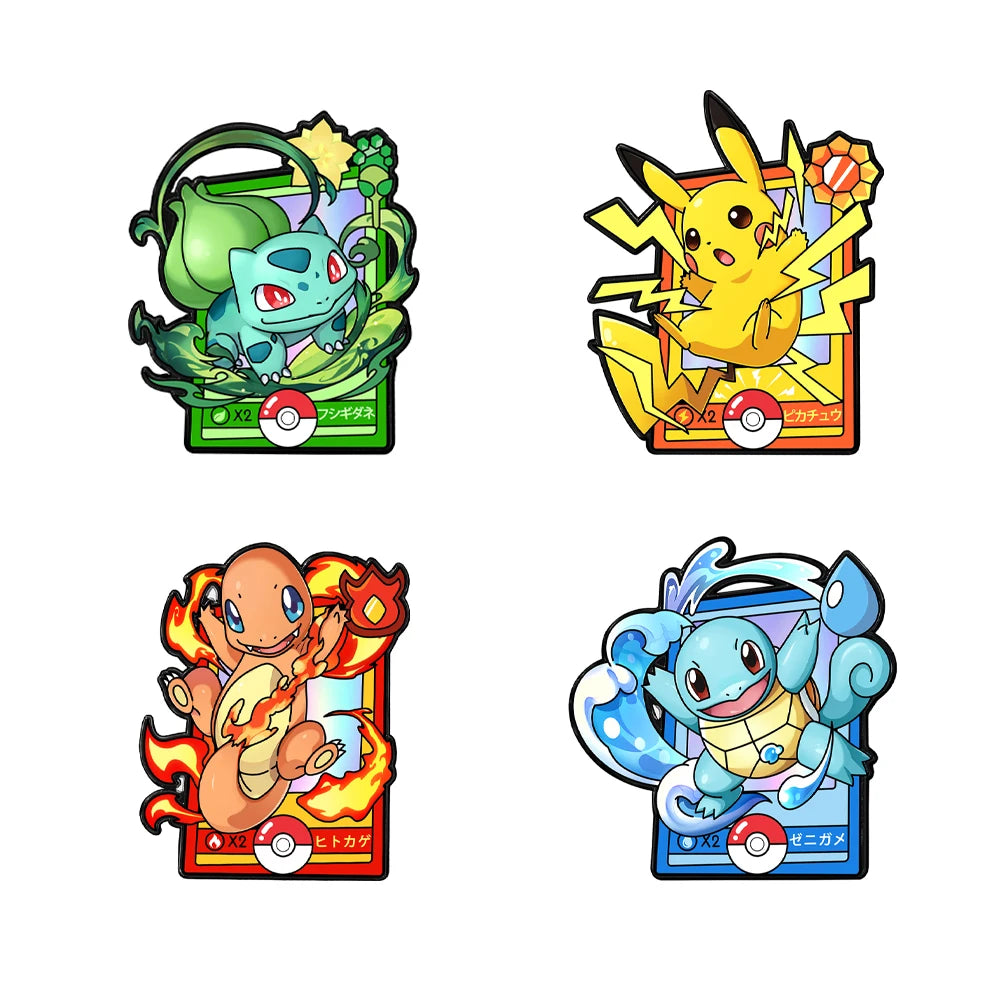 4pcs Cartoon Charmander Enamel Pins Metal Brooches Lapel Badges for Backpack Clothes Jewelry Accessory Gift for Friends