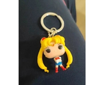 FUNKO POP Japanese Anime Sailor Moon & Sailor Chibi Moon Pocket Keychain Toy Action Figure Collectible Toys for Children Gift