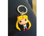 FUNKO POP Japanese Anime Sailor Moon & Sailor Chibi Moon Pocket Keychain Toy Action Figure Collectible Toys for Children Gift