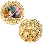 Bandai Sailor Anime Moon Usagi Tsukino Commemorative Coins Anime Peripheral Kawaii Cartoon Gold Lucky Coin Christmas Gift Toys