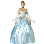 New Adult Womens Sexy Blue Halloween Party Princess Costumes Outfit high quality Fancy Cinderella Cosplay Dresses With Gloves