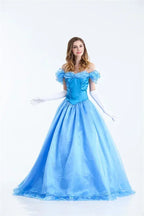 Deluxe Adult Cinderella Costume Women Fancy Dress Ball Gown Halloween Princess Costume Role Play Carnival Sexy Party